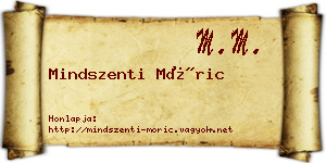 Mindszenti Móric névjegykártya